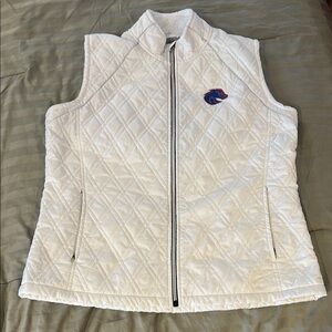 Women's White Quilted Boise State University Vest